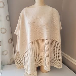 Cream open sides poncho